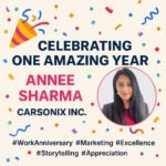 Annee Sharma 1 Year Work Anniversary